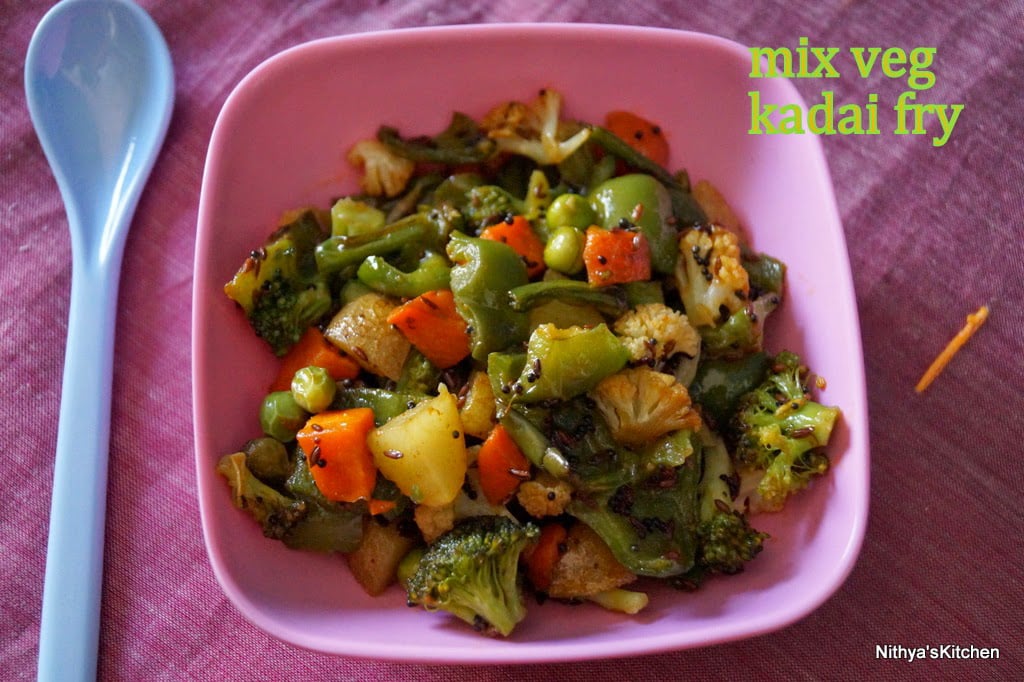 MIX VEG KADAI FRY Recipe nithyaskitchen