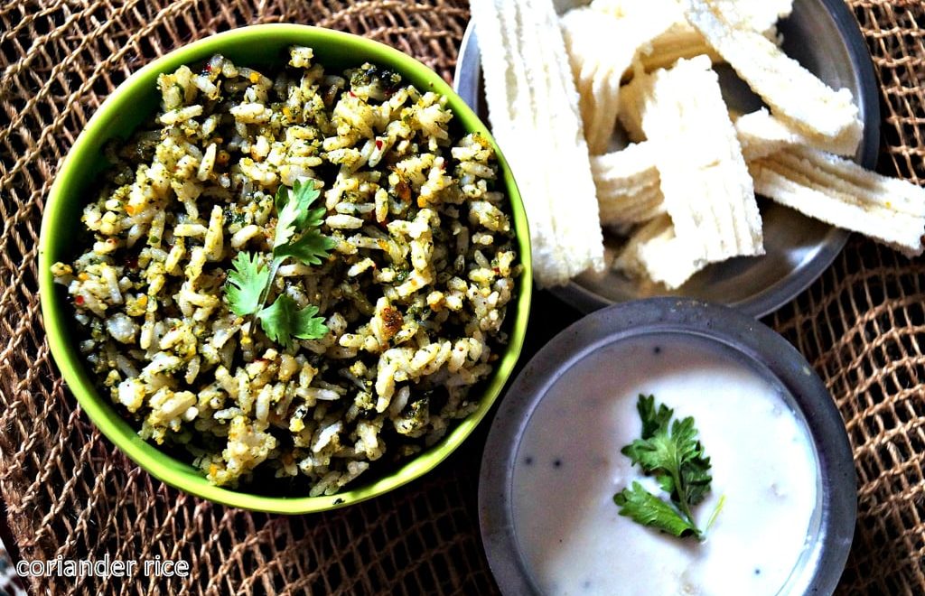 CORIANDER RICE Recipe | nithyaskitchen
